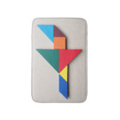 Kleurrijk vliegtuig Tangram Badmat (Voorkant Verticaal)