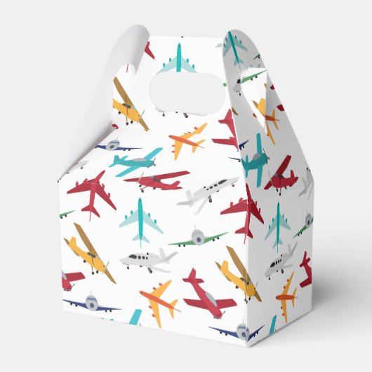 Kleurrijk Vliegtuigpatroon Bedankdoosjes (Achterkant)