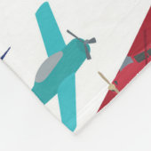 Kleurrijk Vliegtuigpatroon Fleece Deken (Hoek)