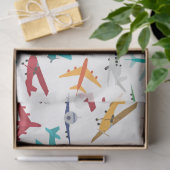 Kleurrijk Vliegtuigpatroon Tissuepapier (Geschenk)