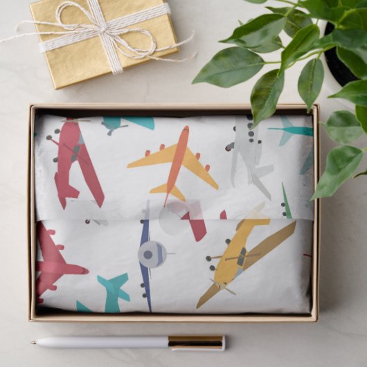 Kleurrijk Vliegtuigpatroon Tissuepapier (Geschenk)