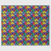 Kleurrijk Voetbal Collage Cadeaupapier (Vlak)