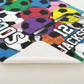 Kleurrijk Voetbal collage met tekst Sherpa Deken (3/4)