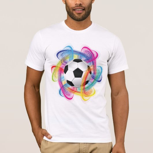 Kleurrijk Voetbal Mannen T-shirt (Voorkant)