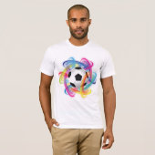 Kleurrijk Voetbal Mannen T-shirt (Voorkant volledig)