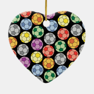 Kleurrijk Voetbalpatroon Keramisch Ornament