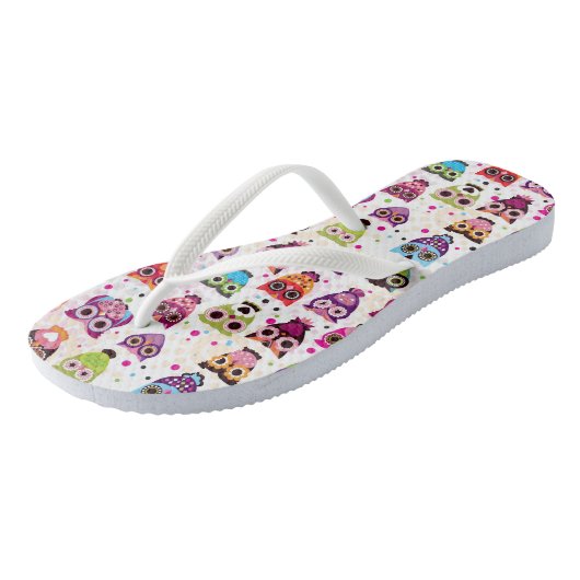 Kleurrijk vogelpatroon voor kinderen 2 teenslippers (Schuin)