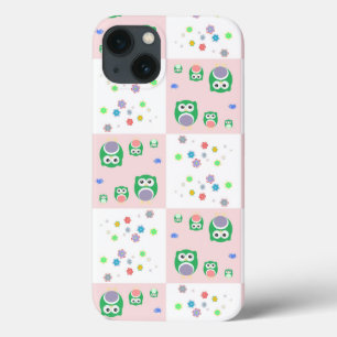 Kleurrijk vogelpatroon voor kinderen iPhone 13 hoesje