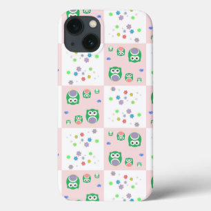 Kleurrijk vogelpatroon voor kinderen iPhone 13 hoesje