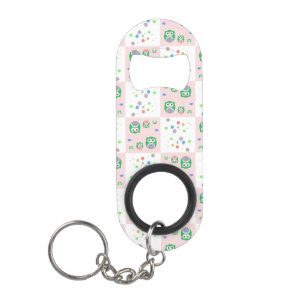 Kleurrijk vogelpatroon voor kinderen sleutelhanger flessenopener