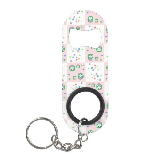 Kleurrijk vogelpatroon voor kinderen sleutelhanger flessenopener (Voorkant)