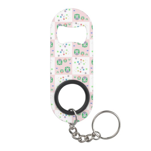 Kleurrijk vogelpatroon voor kinderen sleutelhanger flessenopener (Achterkant)