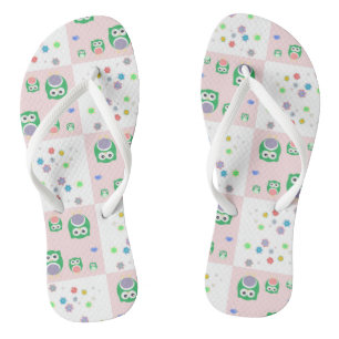 Kleurrijk vogelpatroon voor kinderen teenslippers