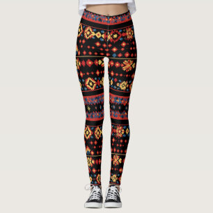 Kleurrijk volkspatroon leggings