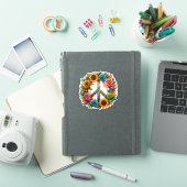 Kleurrijk vredessymbool versierd met levendige blo sticker (iPad Cover)