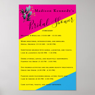 Kleurrijk Vrijgezellenfeest 🌸 Reisschema Fab Poster