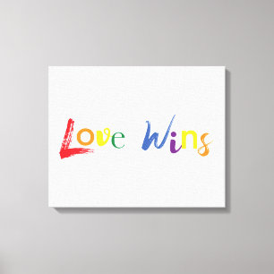 Kleurrijk, vrolijk, creatief design van Love Wins Canvas Afdruk
