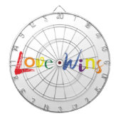 Kleurrijk, vrolijk, creatief design van Love Wins Dartbord (Voorkant)