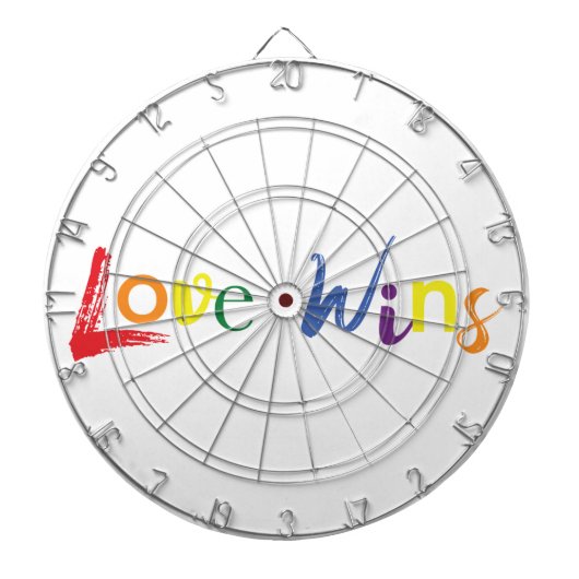 Kleurrijk, vrolijk, creatief design van Love Wins Dartbord (Voorkant)