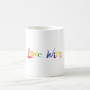 Kleurrijk, vrolijk, creatief design van Love Wins Koffiemok