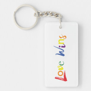 Kleurrijk, vrolijk, creatief design van Love Wins Sleutelhanger