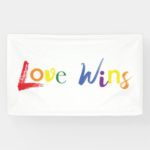Kleurrijk, vrolijk, creatief ontwerp van Love Wins Spandoek