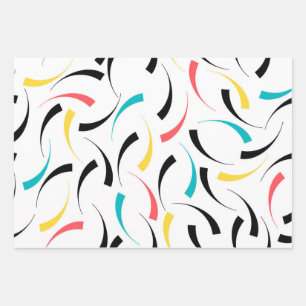 Kleurrijk, vrolijk, modern, trendy urban grafisch inpakpapier vel