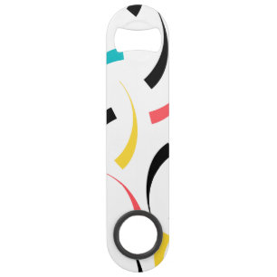 Kleurrijk, vrolijk, modern, trendy urban grafisch speed flessenopener