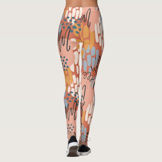 kleurrijk vrouwelijk abstract mozaïek leggings (Achterkant)