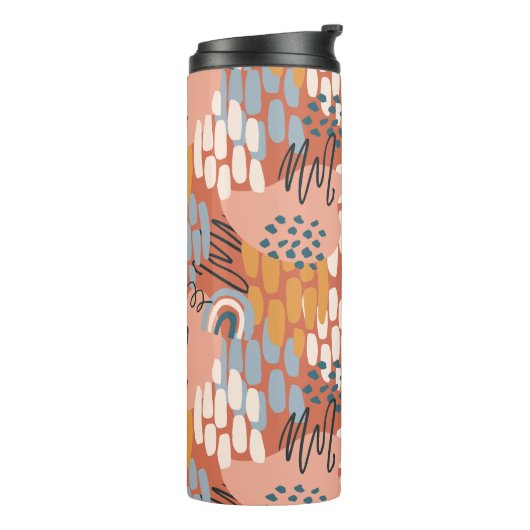 kleurrijk vrouwelijk abstract mozaïek thermosbeker (Gedraaid links)
