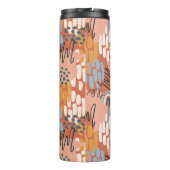 kleurrijk vrouwelijk abstract mozaïek thermosbeker (Achterkant)