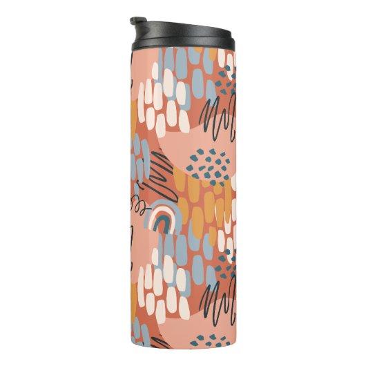 kleurrijk vrouwelijk abstract mozaïek thermosbeker (Geroteerd rechts)
