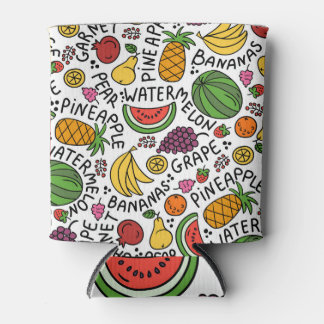 Kleurrijk  vruchtmotief. blikjeskoeler