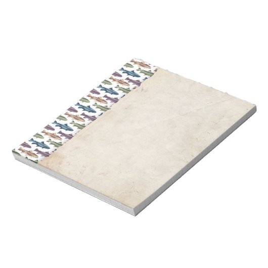 Kleurrijk vun forel vispatroon notitieblok (Gedraaid)