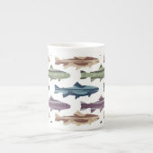 Kleurrijk vun forel vispatroon porselein kop (Voorkant)