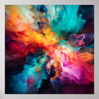 Kleurrijk vuur poster