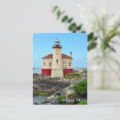 Kleurrijk vuurtoren en briefkaart van het oceaanla (Staand voorkant)