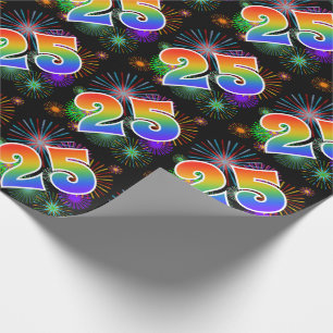 Kleurrijk Vuurwerk + Gebeurtenis van de regenboog Cadeaupapier