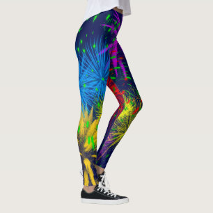 Kleurrijk vuurwerk grappig uniek leggings