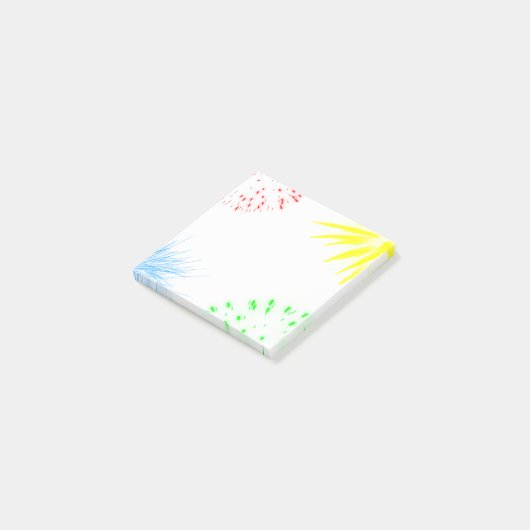 Kleurrijk vuurwerk grappig vrolijk post-it® notes (Schuin)