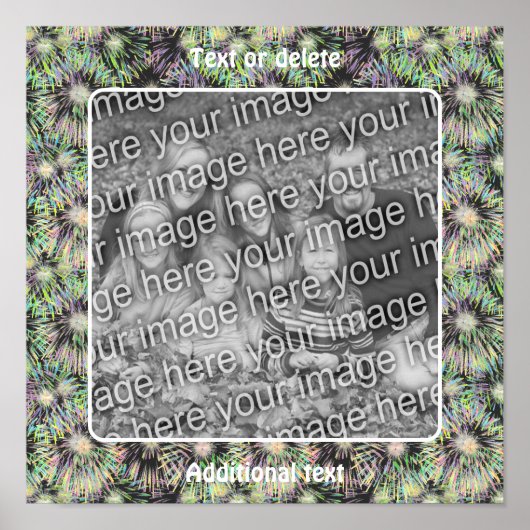 Kleurrijk vuurwerk Lijst Creëer Uw eigen foto Poster (Voorkant)