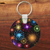 Kleurrijk vuurwerk Nieuwjaar Sleutelhanger (Voorkant)