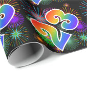 Kleurrijk vuurwerk + regenboogpatroon "23" Event # Cadeaupapier (Rol Hoek)