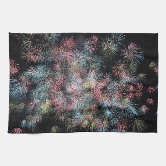 Kleurrijk Vuurwerk Theedoek (Horizontaal)