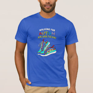 Kleurrijk Wandel-T-shirt voor Autisme Bewustzijn T-shirt