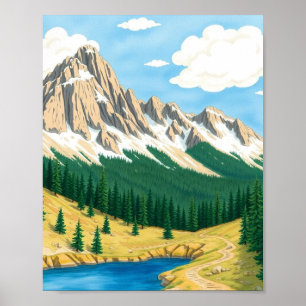 Kleurrijk wandkunst met Colorado berglandschap Poster