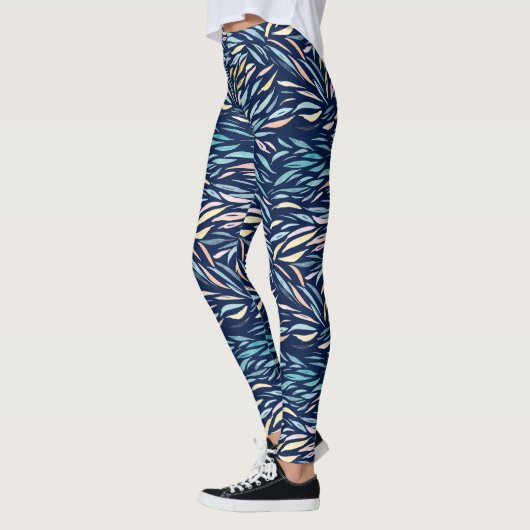 Kleurrijk Waterverf Abstract lederen patroon Leggings (Links)