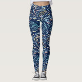 Kleurrijk Waterverf Abstract lederen patroon Leggings (Voorkant)