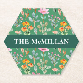 Kleurrijk waterverf bloemmotief Kartonnen Onderzetters