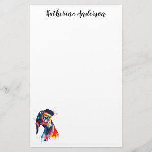Kleurrijk Waterverf Dachshund Schrijfwaren Briefpapier